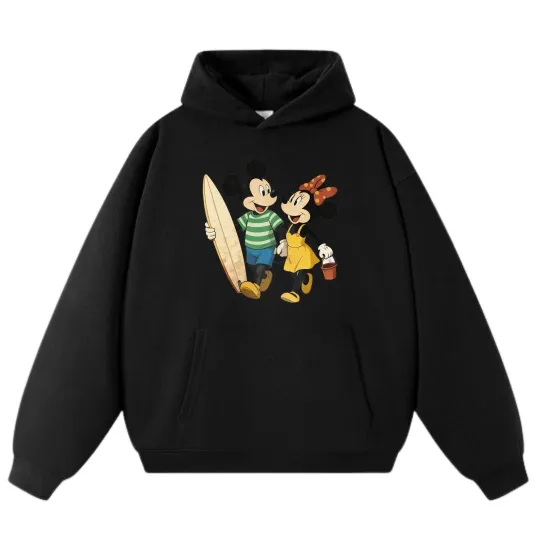 Discover Mickey&Minnie Print Casual Wear Couple Hoodie Unisex Trendy Cartoon Sweatshirts