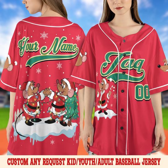 Discover Custom Disney Gus Gus Christmas Baseball Jersey, Personalized Baseball Team Jersey, Birthday Gift for Christmas Fans Family SL2202