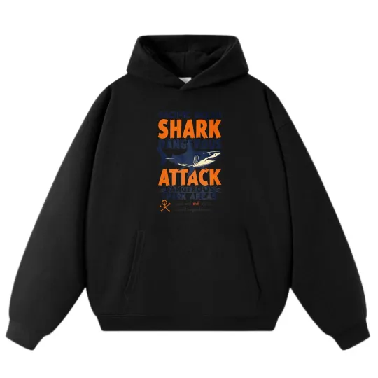 Shark Attack Graphic Print Casual Hoodie Unisex Trendy Avant-garde Sweatshirts