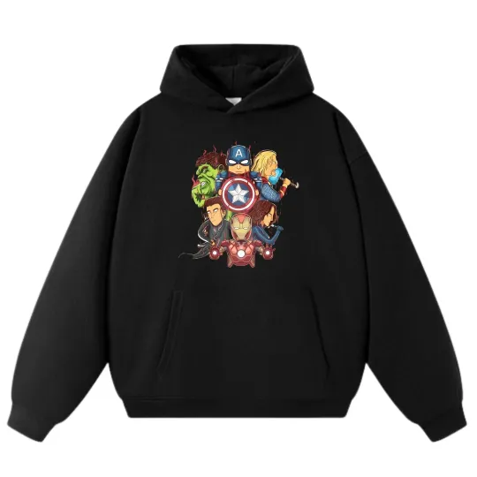 Discover Marvel Anime Heroes Cartoon Hoodie,Unisex Casual Loose Sweatshirt