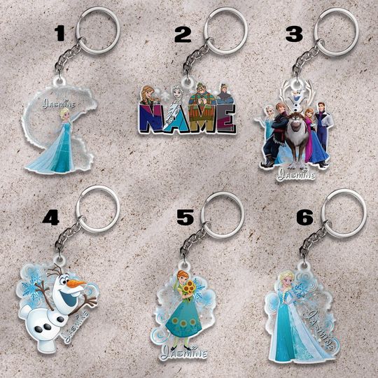 Discover Elsa Frozen Christmas keychain, Princess Elsa & Anna keychain, sisters Christmas keychain, Personalized Christmas Friendship keychain UMAN04