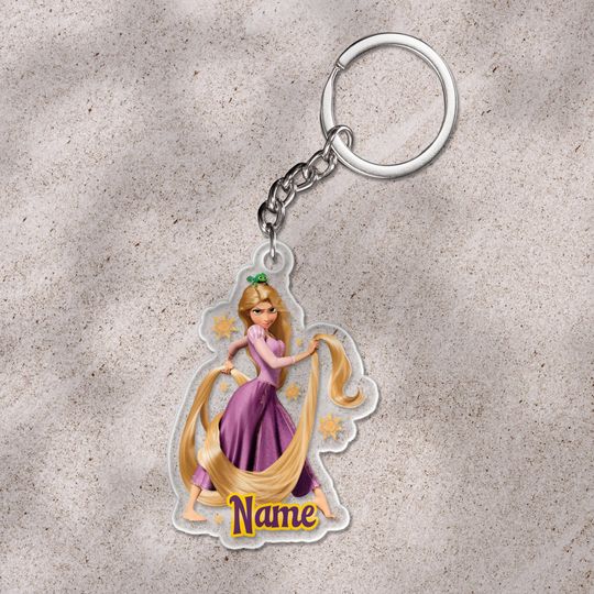 Discover Custom Rapunzel keychain, Minnie Mouse keychain, Tangled Gifts, Disney Tangled keychain, Rapunzel Gifts, Disneyland Name keychain UMAQ09