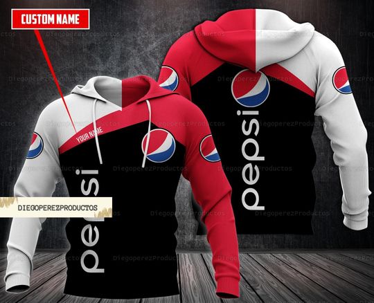 Personalized Pepsi 3D Hoodie, Pepsi Hoodie For Men, Pepsi Lover Gift, Custom Name Hoodie, Pepsi Funny Hoodie