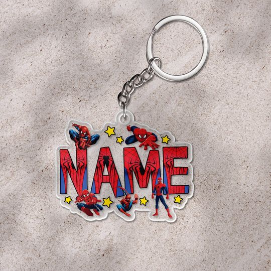 Discover Personalized Spiderman Keychain/Custom Spiderman Christmas Keychain/Marvel Avengers Keychain/Spiderman Keychain for Gift OGZG22