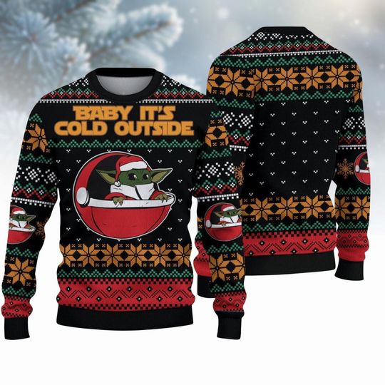 Discover Baby Yoda Christmas Sweater, Christmas Star Wars Ugly Sweater, Baby It's Cold Outside Shirt, Disneyland Vacation Sweatshirt, Holiday Xm