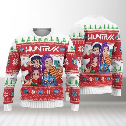 Discover Cute Derpy Tiger With Kpop Girl Christmas Sweater, Kpop Movie Sweater Men Women Kids,  Blue Tiger Sweater, Fun Kpop Xmas Holiday Gift