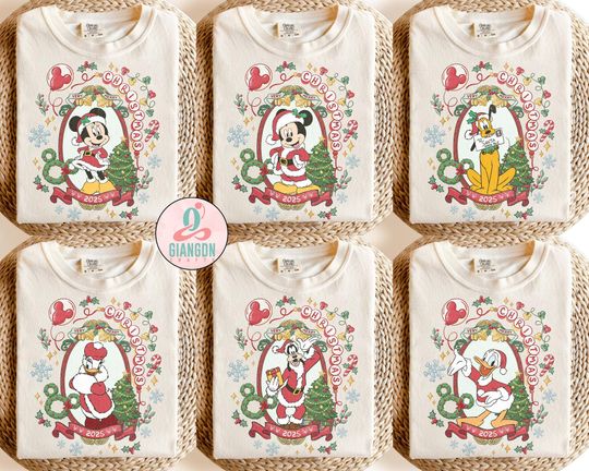 Discover Retro Disney Very Merry Christmas Shirt, Custom Disney Christmas All Characters Shirt, Disney Family Christmas Shirts, Christmas Group Shirt