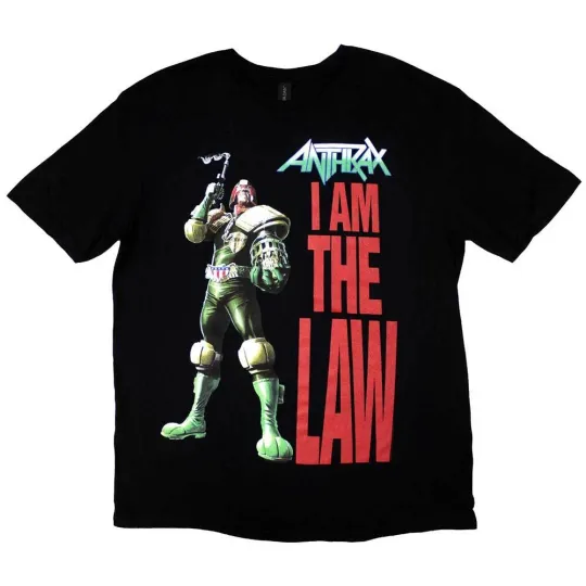 Discover Anthrax Men's I am The Law T-Shirt, Black, X-Large