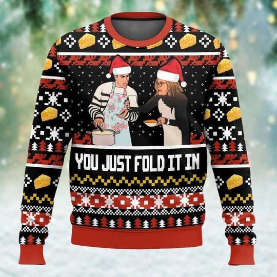 Discover Funny Meme Christmas Ugly Sweater, You Just Fold It In Sweater, Schitts Creek Holiday Sweater, Funny Xmas Sweater, Xmas Gift
