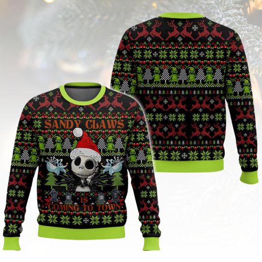 Discover Nightmare Before Christmas Ugly Christmas Sweater Jack Skellington Sweater Holiday Gift for Fans