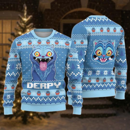Discover Cute Tiger Christmas Ugly Sweater, Blue Tiger Women Sweatshirt, Kpop Anime Kids Sweater, Fun Animals Holiday Sweater For Men