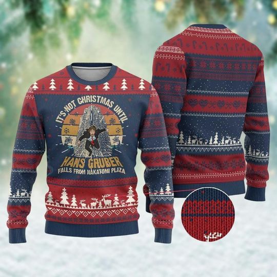 Christmas Hans Gruber Ugly Sweater, Fall Nakatomi Plaza Xmas Sweater, Die Hard Sweater, Yippee Ki Yay Holiday Sweater, Funny Xmas Gift