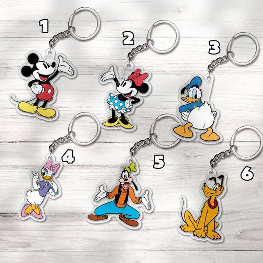 Discover Mickey And Friends Acrylic Keychain, Disney Cutout Keychain, Personalized Christmas Keychain, Disney Mickey Keychain Gift SK4K34