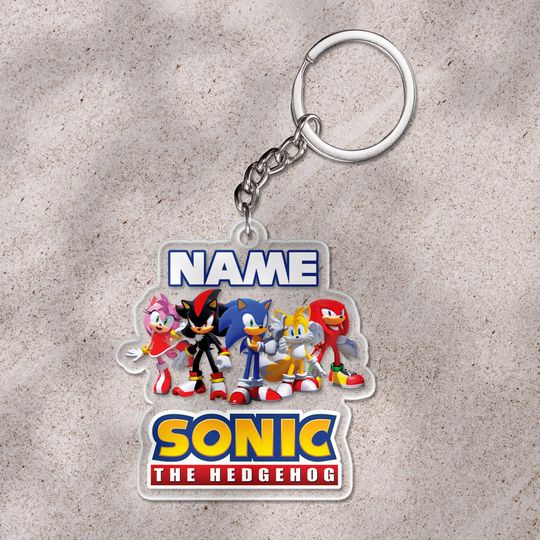 Personalized Sonic Cutout Keychain/Sonic Hedgehog Acrylic Keychain