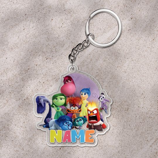 Disney Inside Out 2 keychain, Custom Name Inside Out keychain