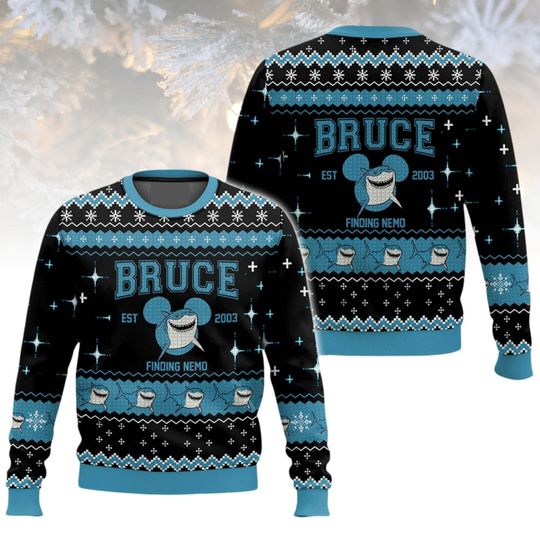 Discover Finding Nemo Ugly Christmas Sweater Bruce Shark Sweater Disney Xmas Gift For Men Women, Disney Character Sweater