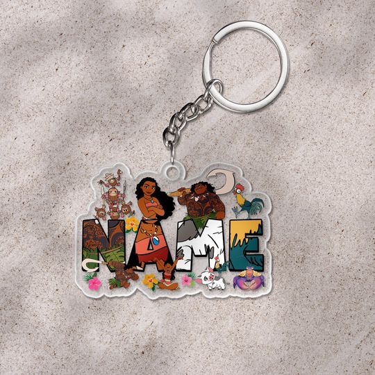 Moana Christmas Acrylic Keychain/Disney Princess Moana Cutout Keychain