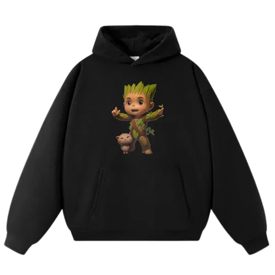 Groot and Goose the Flerken Graphic Hoodie