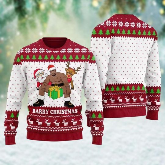 Discover Barry Wood Ugly Sweater, Barry Sitting On A Bed I Have A Big Package Xmas Sweater, Meme Funny Sweater, Merry Christmas Gift