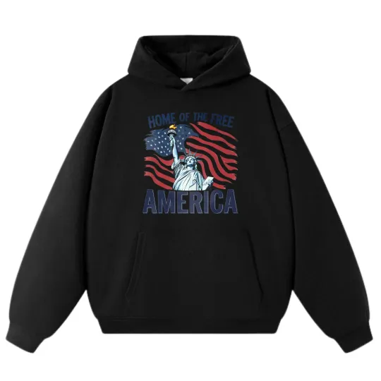 Discover "Home of the Free" America Statue of Liberty Hoodie
