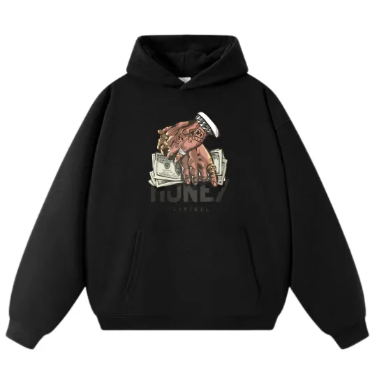 Discover Money Grabbing Hands Print Casual Wear Hoodie-Unisex Trendy Street Wear Fashion