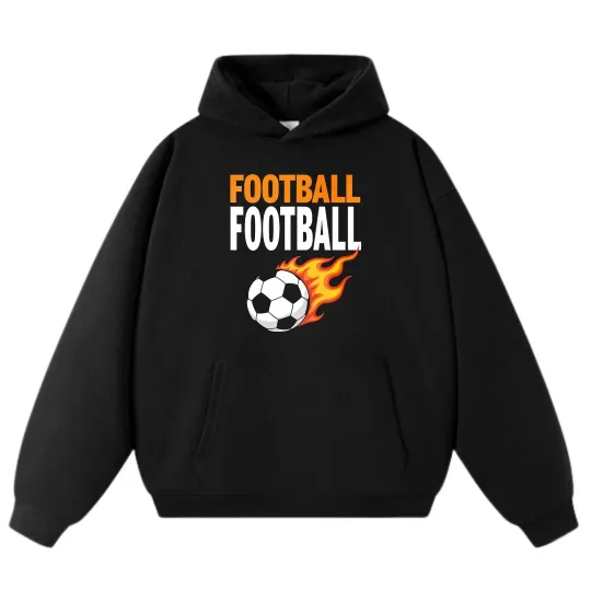 Discover Football Flame Soccer Ball Print Casual Wear Hoodie Unisex Trendy  Sweatshirts