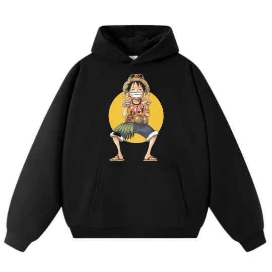 One Piece Luffy Hawaiian-Style Casual Hoodie,Unisex Sweatshirt