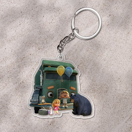 Trash Truck Acrylic Keychain, Disney Cutout Keychain, Personalized Christmas Keychain
