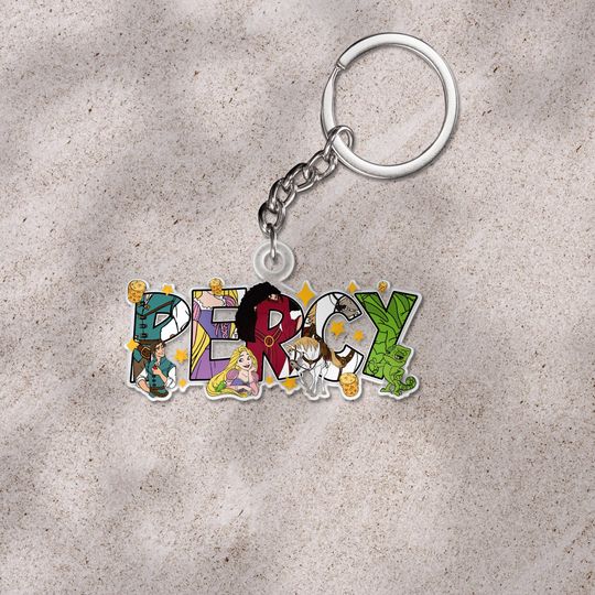Discover Custom Name Tangeled Princess Rapunzel Keychain, Princess Keychain, Princess Gift, Rapunzel Gifts,Tangled Christmas Decorations UMAT19