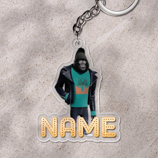Gorilla Johnny Sing 2 Movie keychain, Sing Movies Custom Personalized keychain