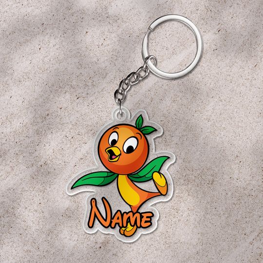 Disney Orange BIrd Orange keychain, Custom Name Disney keychain, Christmas Gift