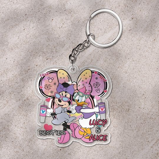 Discover Minnie Mouse And Daisy Duck Besties keychain, Disney Besties keychain, Disney Girls Adventure keychain, Disney Christmas keychain UMAO18