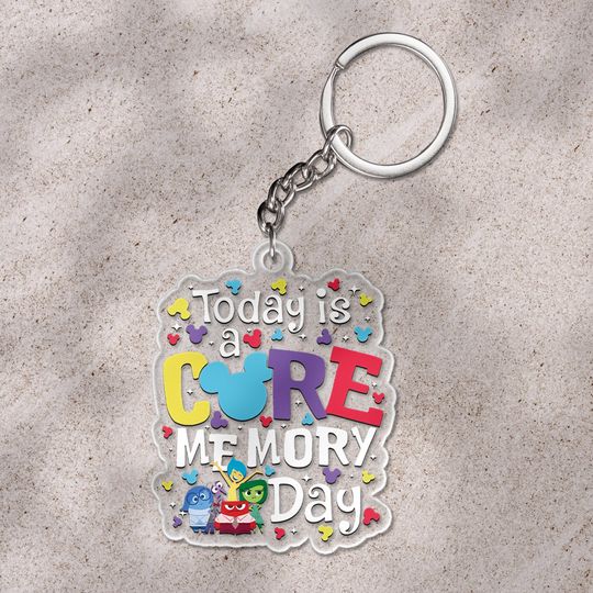 Discover Disney Inside Out Today Is A Core Memory Day Keychain, Disney, Pixar Inside Out, Disney Family Trip Keychain UNU136