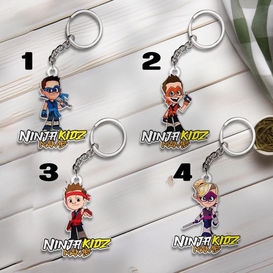 Discover Personalized Ninja Kidz Keychain/Ninja Kidz Birthday Keychain/Baby Girl Ninja Kidz Christmas Keychain/Ninja Kidz Keychain Gifts Decor OGZH01