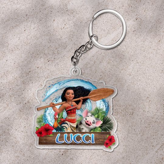Discover Moana Christmas Acrylic Keychain/Disney Princess Moana Cutout Keychain/Personalized Christmas Keychain/Disney Christmas Keychain OGZH13