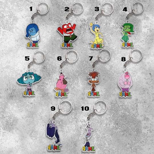 Discover Inside Out 2 Acrylic Keychain, Disney Cutout Keychain, Personalized Christmas Keychain, Disney Characters Keychain Gift SK4K38