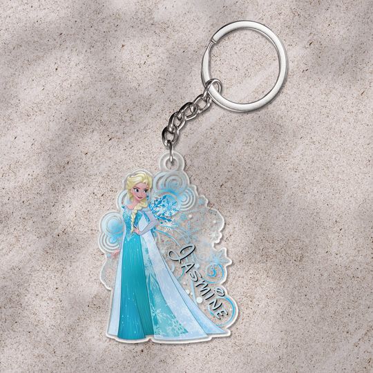 Discover Elsa Frozen Christmas keychain, Princess Elsa&Anna keychain, sisters Christmas keychain, Personalized Christmas Friendship keychain UMAN04-6
