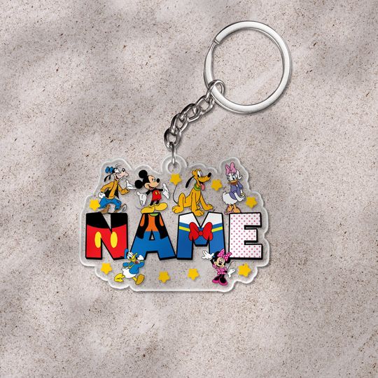Discover Personalized Mickey and Friends Disney Christmas Keychain/Disney Family Christmas Tree Decoration Gifts/Custom Name Keychain Gift OGZG17