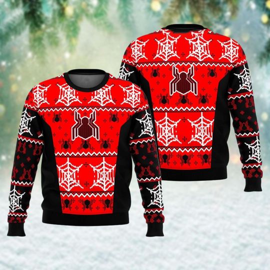 Discover Spider Man Ugly Christmas Sweater, Marvel Xmas Sweater, Superhero Avengers Sweater Men, Mcu Xmas Shirt, Gift For Fan
