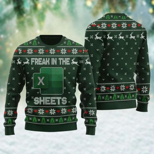 Discover Freak In The Sheets Ugly Sweater, Excel Xmas Sweater, Accounting Funny Sweater, Employee Christmas Sweatshirt, Gift Idea For Coworker