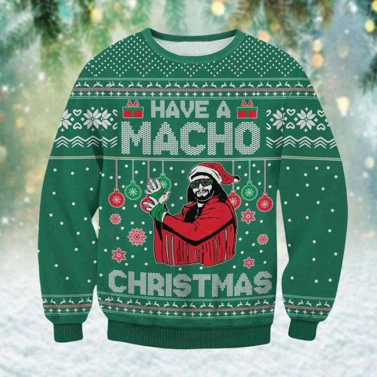 Macho Man Ugly Christmas Sweater, Randy Savage Xmas Sweater, The Cream Of The Crop Christmas Sweatshirt, Funny Christmas Gift