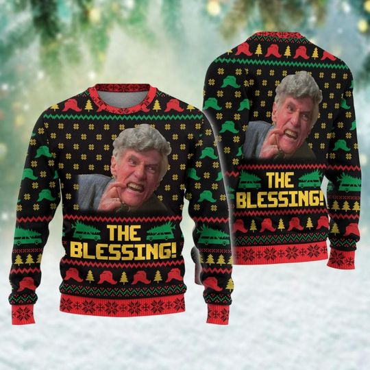 Discover The Blessing Ugly Sweater, Uncle Lewis Xmas Vacation Sweatshirt, Christmas Movie Shirt, National Lampoon Holiday Sweater