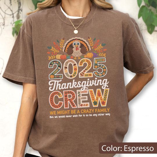 2025 Thanksgiving Crew Shirt Funny Family Turkey Fall Top Matching Gift Tee For Women Men Kids Autumn Holiday Dinner T-Shirt