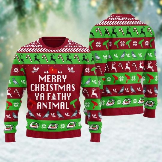 Christmas Ya Filthy Animal Sweater, Merry Christmas Ya Filthy Animal Sweater, Christmas Saying Ugly Sweater, Christmas Tree