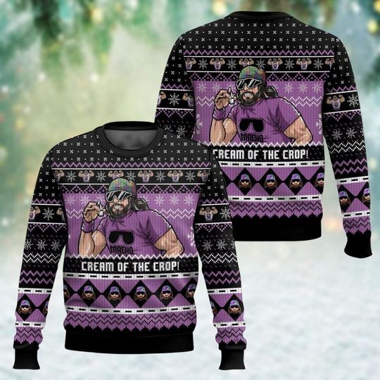 Discover The Cream Of The Crop Christmas Sweater, Macho Man Randy Savage Xmas Sweater, Xmas Gift, Christmas Crewneck