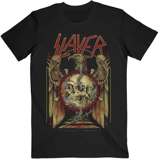 Discover Slayer T-Shirt Eagle and Serpent Band Logo Men’s