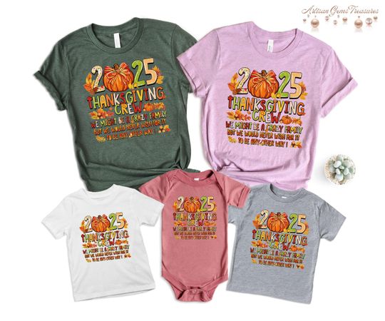 Thanksgiving Crew Shirt 2025  Family Turkey Day Matching Tee  Fall Autumn Holiday Shirt  Cute Friendsgiving Outfit Idea, Halloween Party