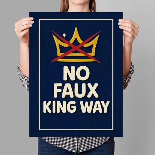 Discover No Kings In America Since 1776 Protest Sign Poster, Anti-Trump Protest Paper.