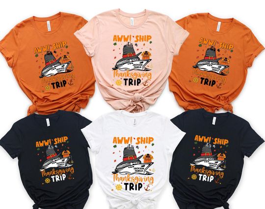 Discover Personalized Thanksgiving Cruise Shirt, Family Trip Shirt, Custom Thanksgiving Cruise Family Shirts