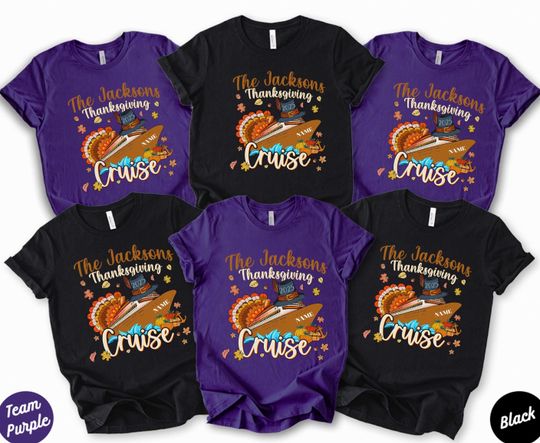 Discover Personalized Family Thanksgiving Cruise Shirt: Fall Vacation Tee